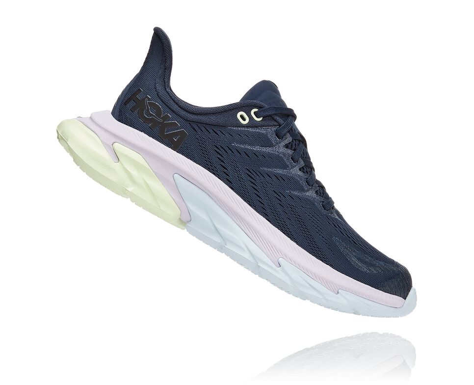 Hoka One One Clifton Edge Stabila Löparskor Dam Outer Space / Orchid Hush | 68WVYICTQ