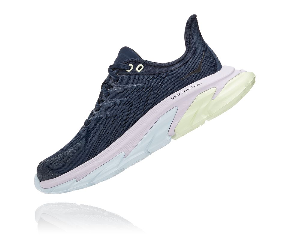 Hoka One One Clifton Edge Stabila Löparskor Dam Outer Space / Orchid Hush | 96GCIQDPN