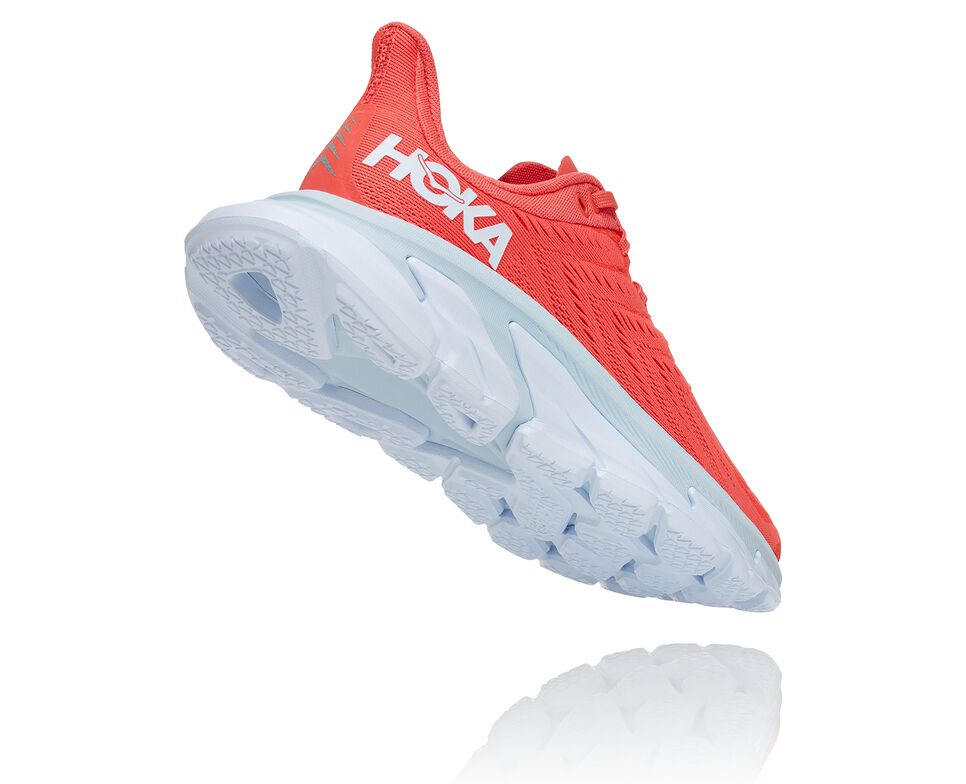 Hoka One One Clifton Edge Stabila Löparskor Dam Korall Vita | 98AXIOEJG