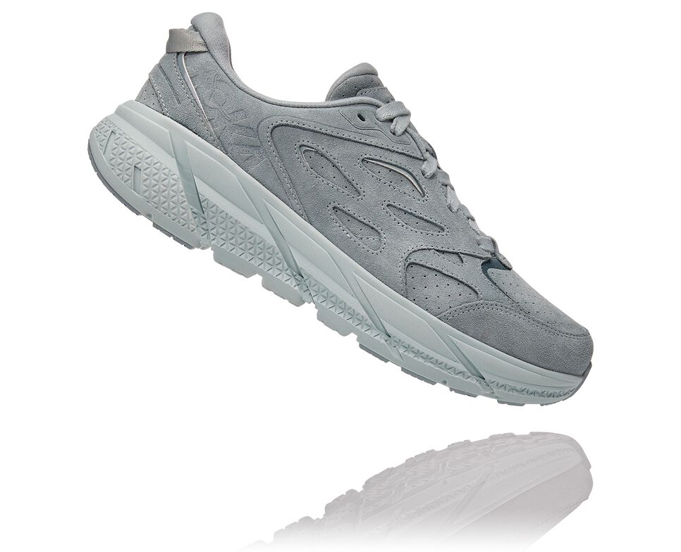 Hoka One One Clifton L Mocka Promenadskor Unisex Grå Blå | 82DFYTWAX