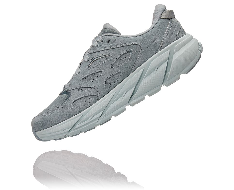 Hoka One One Clifton L Mocka Promenadskor Unisex Grå Blå | 82DFYTWAX