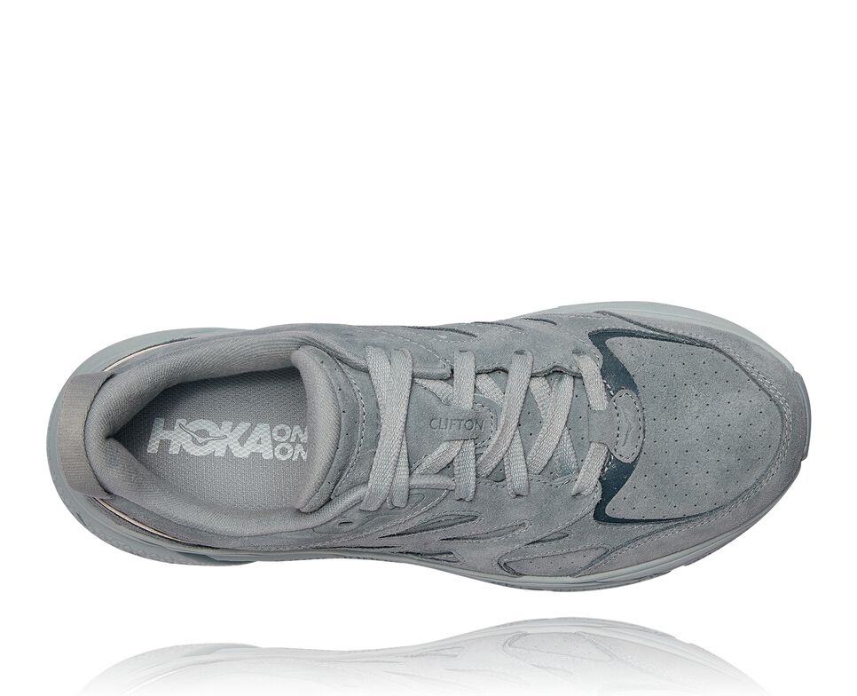 Hoka One One Clifton L Mocka Promenadskor Unisex Grå Blå | 82DFYTWAX