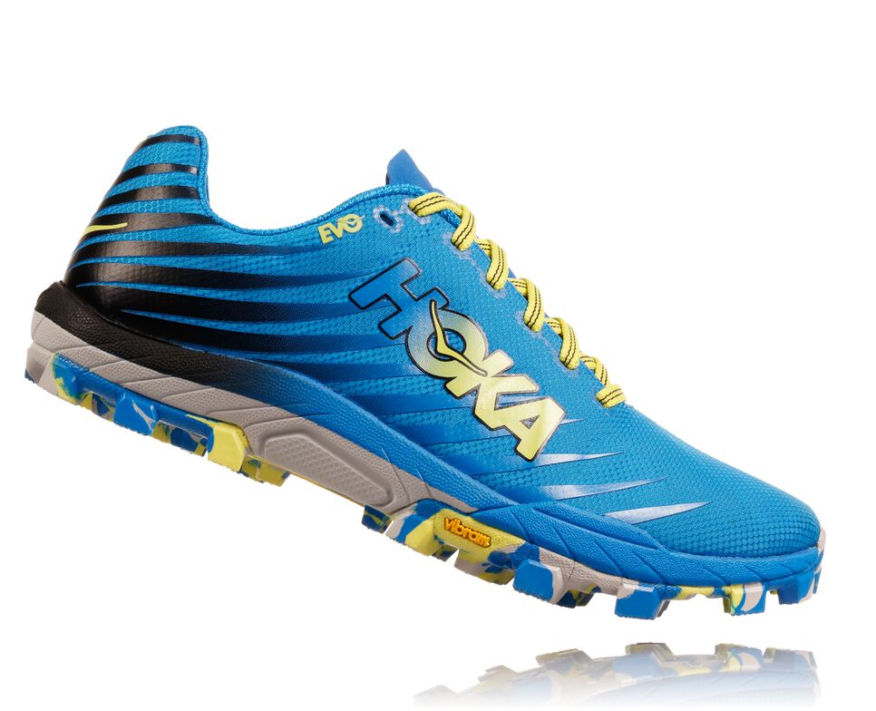 Hoka One One EVO Jawz Trail löparskor Dam Cyan / Citrus | 01KDMQVJY