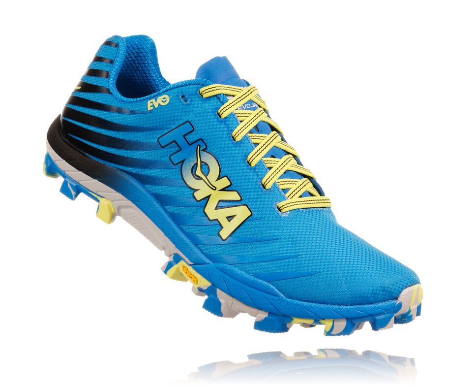 Hoka One One EVO Jawz Trail löparskor Dam Cyan / Citrus | 01KDMQVJY