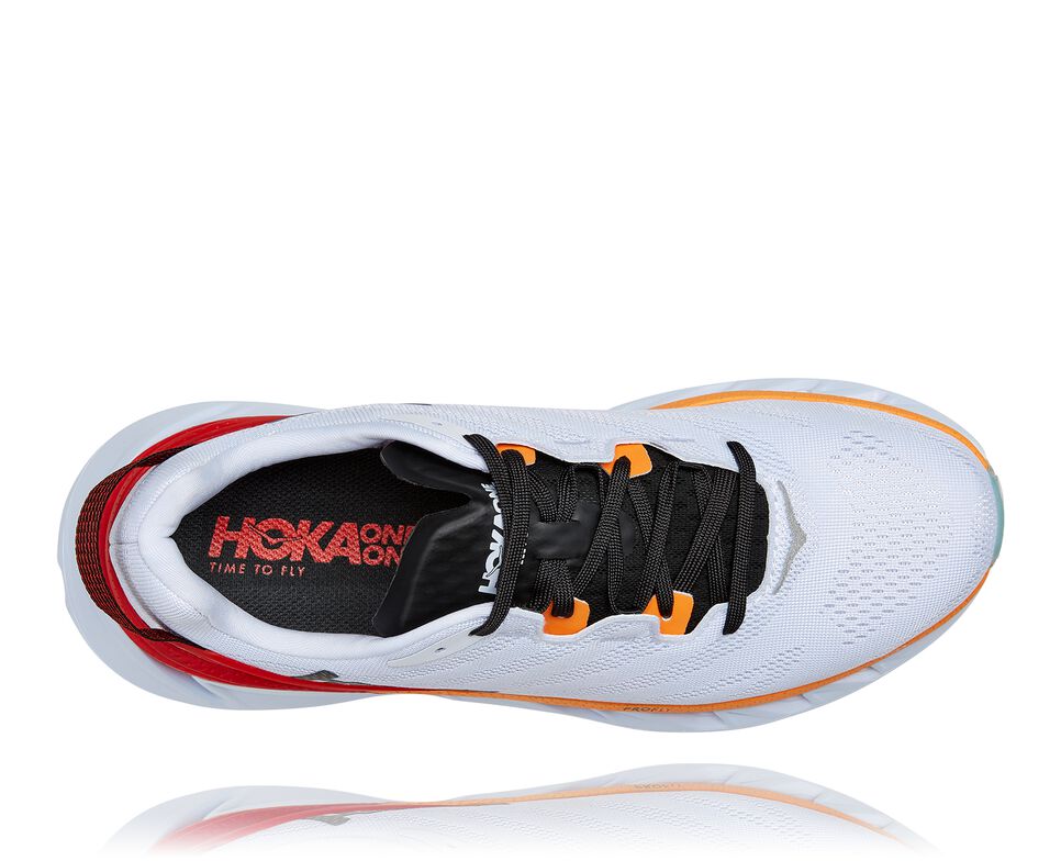 Hoka One One Elevon 2 Stabila Löparskor Herr Vita Orange | 83BLIDCXM