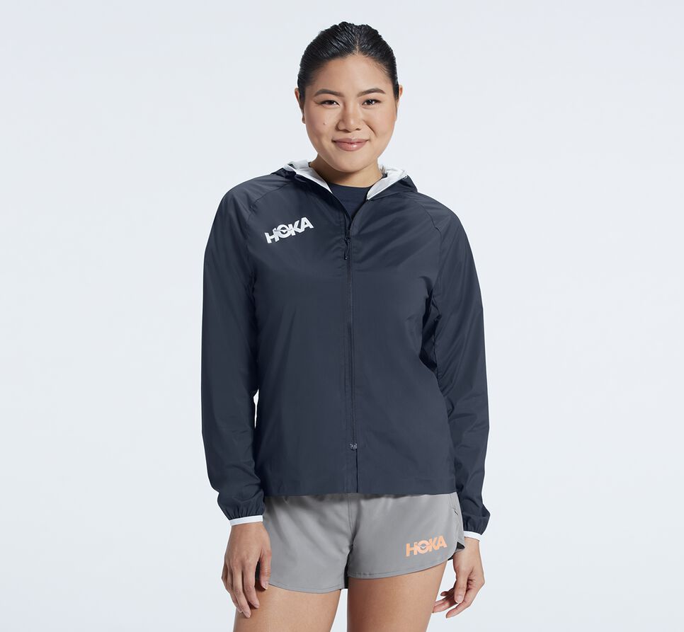 Hoka One One Full-Zip Vind Jacka Dam Outerspace | 21CFRHMUO