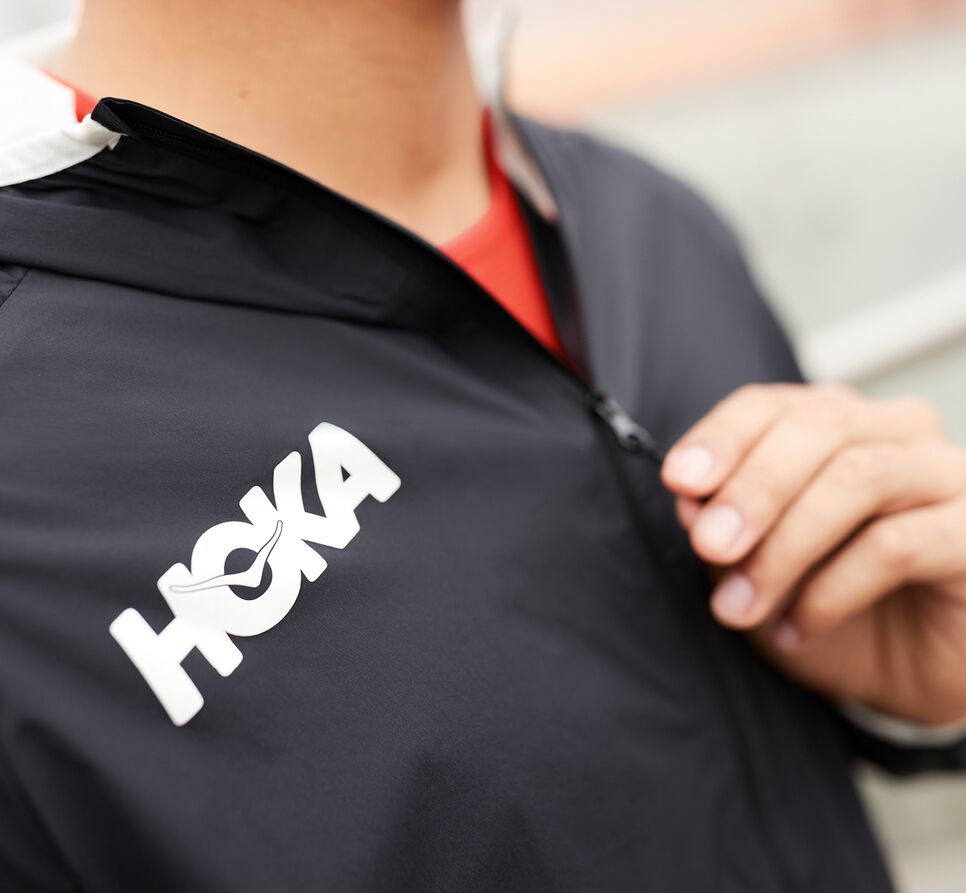 Hoka One One Full-Zip Vind Jacka Herr Svarta | 38ACYMWRI