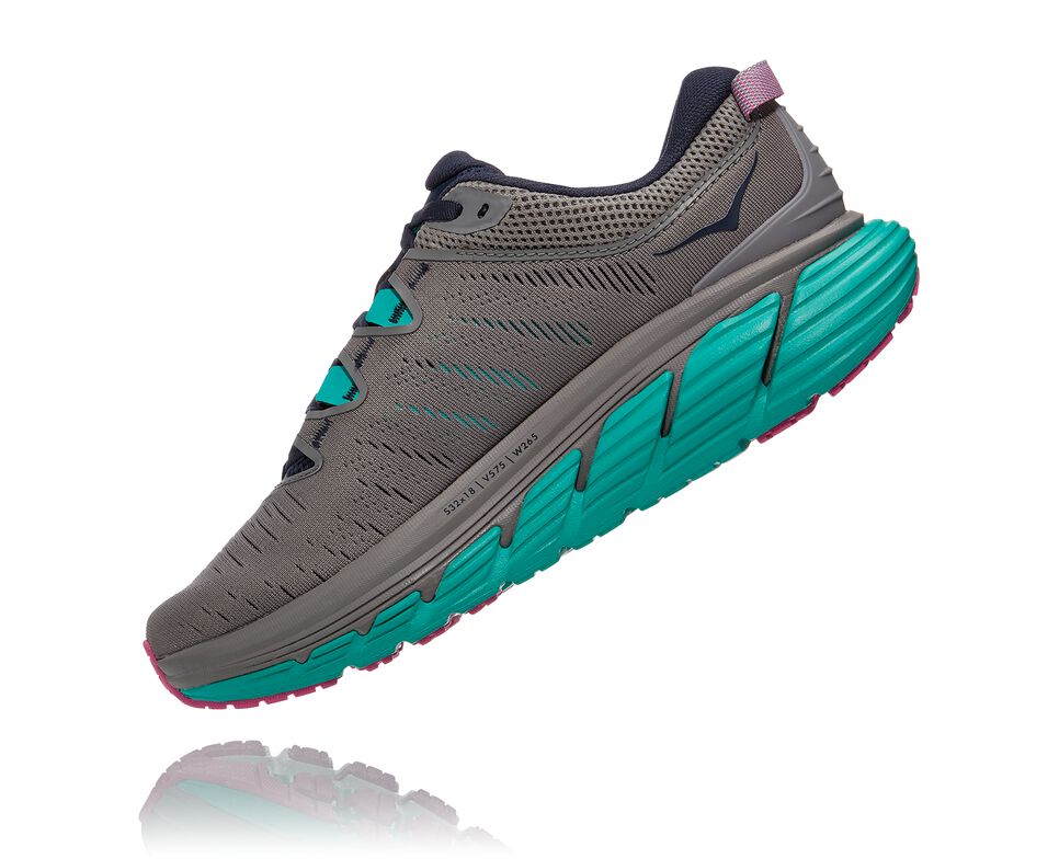 Hoka One One Gaviota 3 Stabila Löparskor Dam Sharkskin / Outer Space | 29YZUBMLD