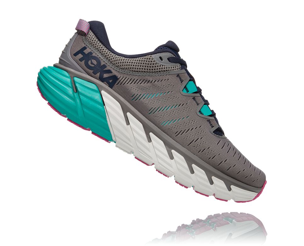 Hoka One One Gaviota 3 Stabila Löparskor Dam Sharkskin / Outer Space | 29YZUBMLD