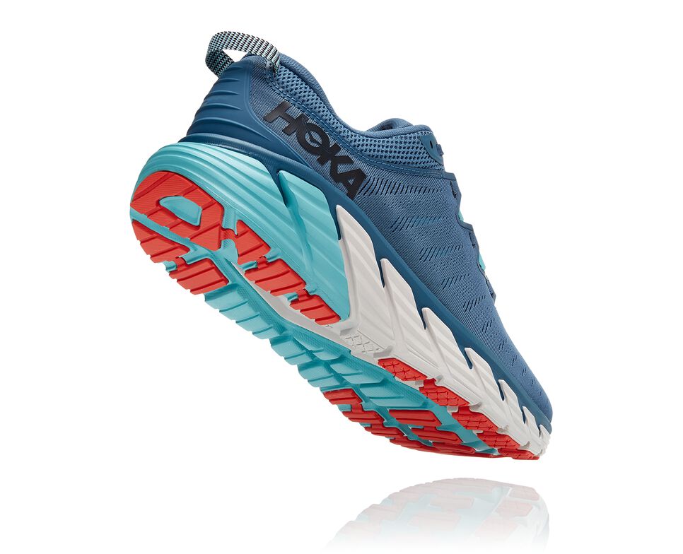 Hoka One One Gaviota 3 Stabila Löparskor Herr Real Teal / Aquarelle | 67XAOVYWT