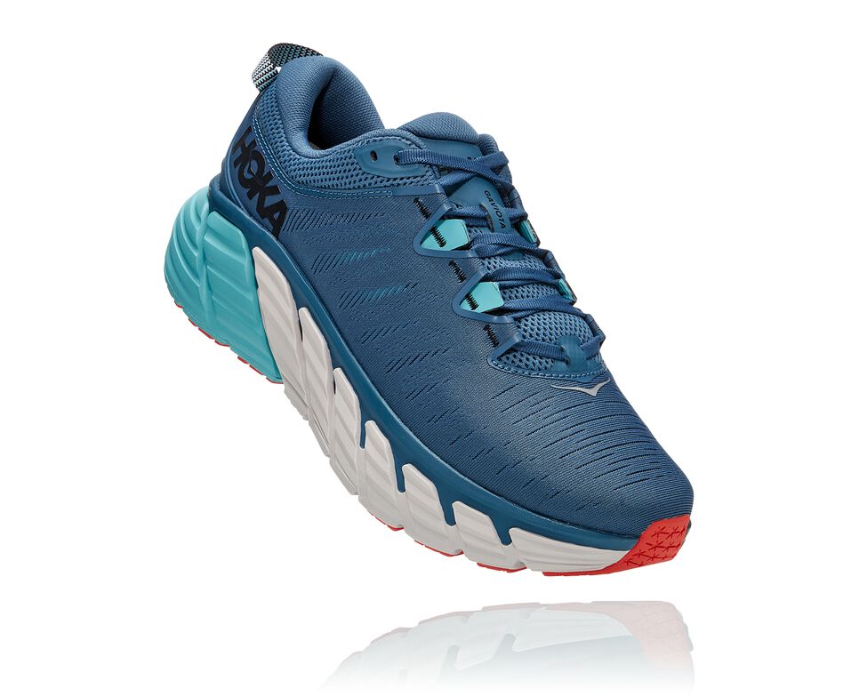 Hoka One One Gaviota 3 Stabila Löparskor Herr Real Teal / Aquarelle | 67XAOVYWT