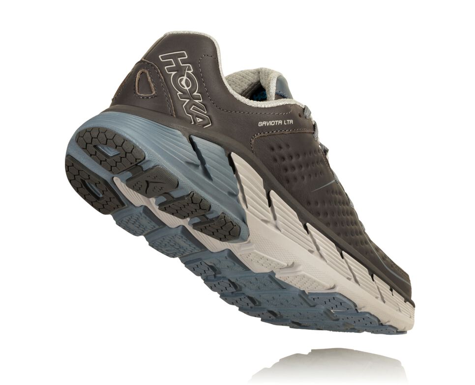 Hoka One One Gaviota Läder Trail löparskor Dam Charcoal / Tradewinds | 84UWPJGOC