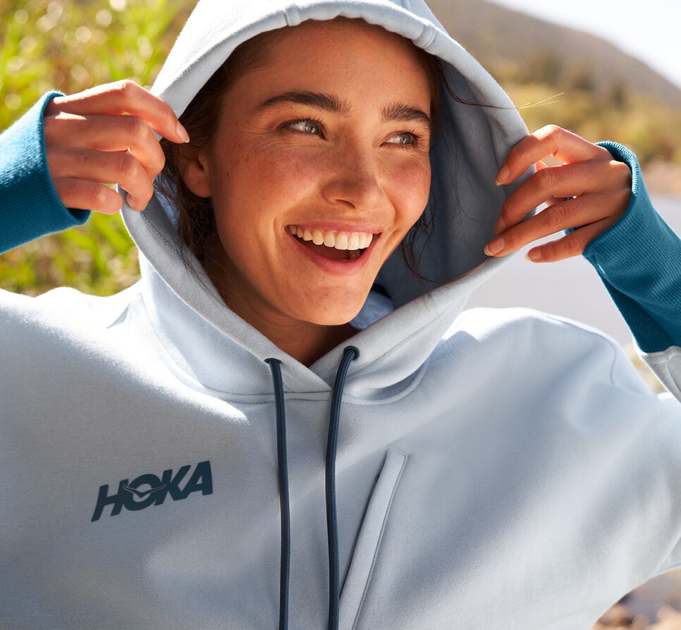 Hoka One One Hoodie Hoodie Dam Blå | 56ZEUOVBH