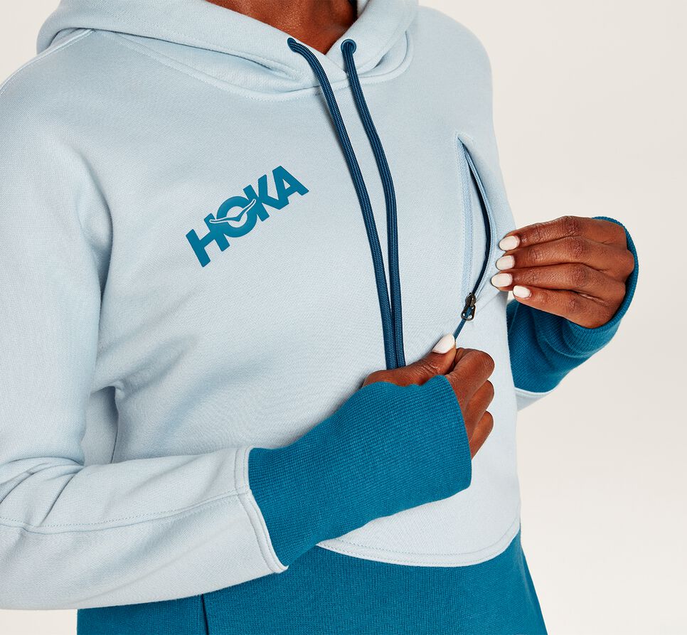 Hoka One One Hoodie Hoodie Dam Blå | 56ZEUOVBH