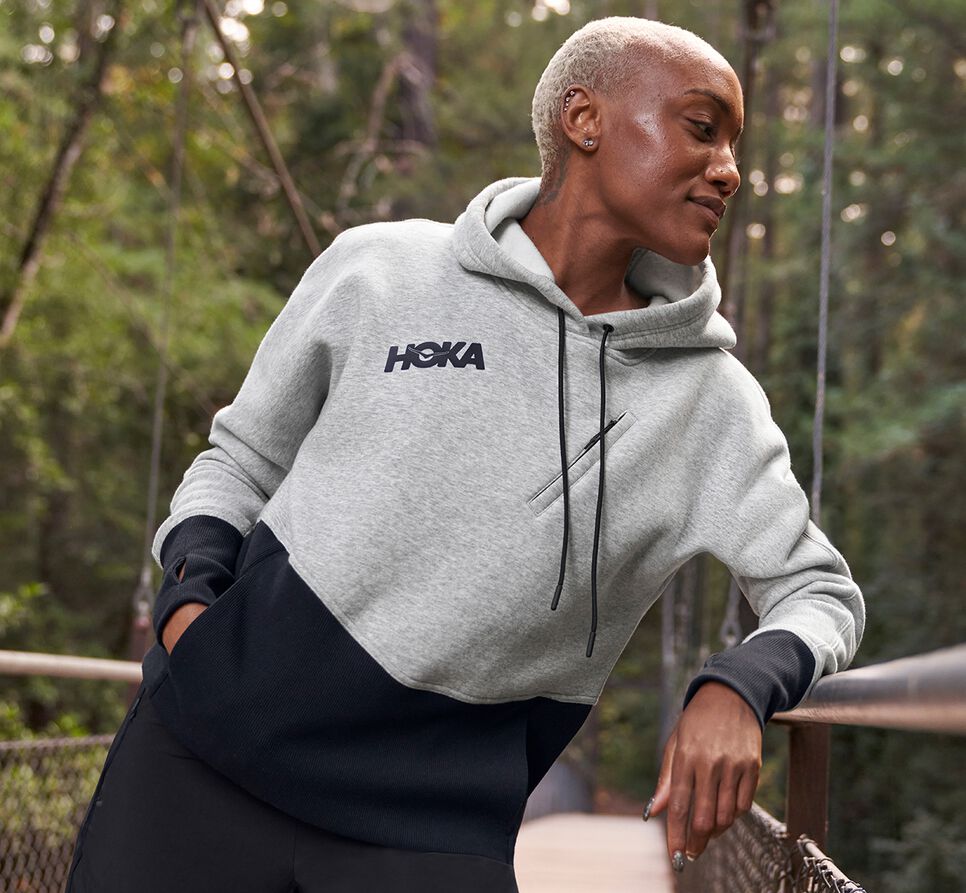 Hoka One One Hoodie Hoodie Dam Grå | 38HNWDRXO