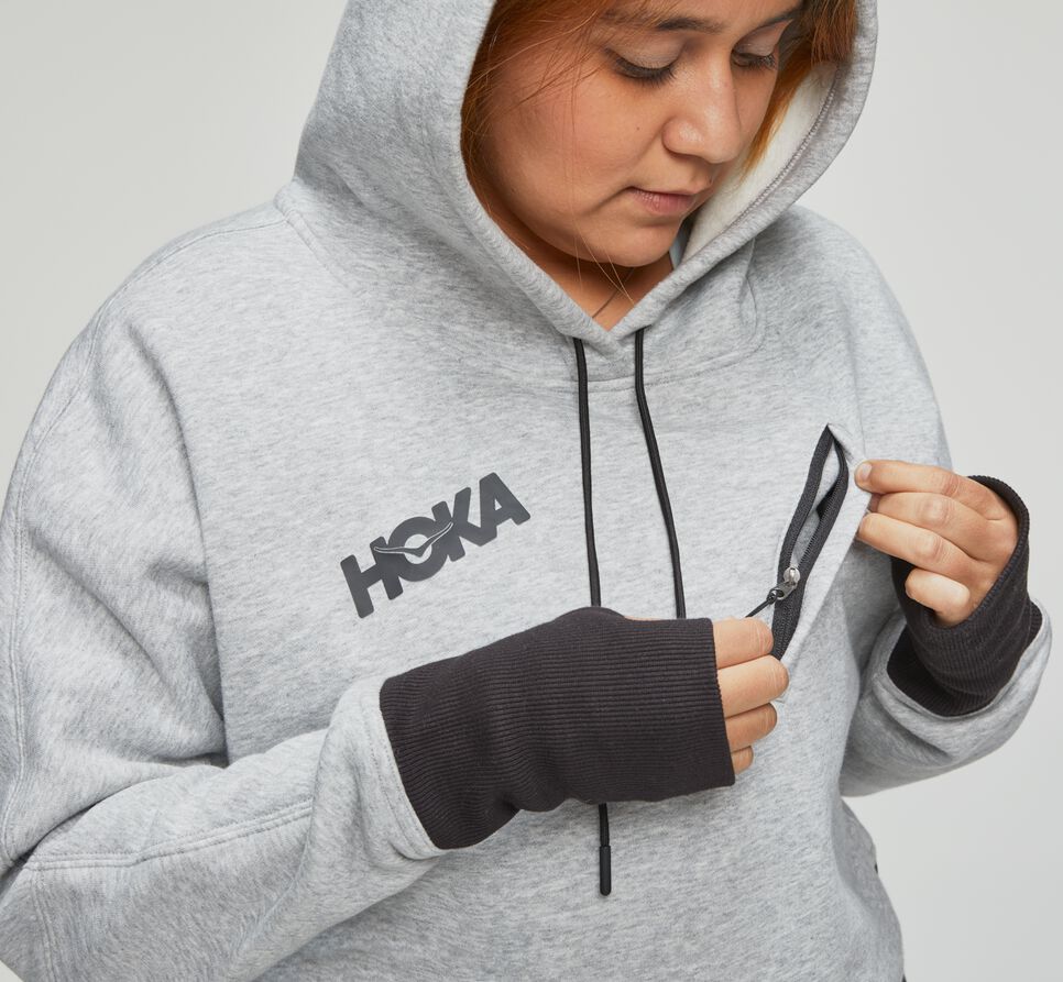 Hoka One One Hoodie Hoodie Dam Grå | 38HNWDRXO