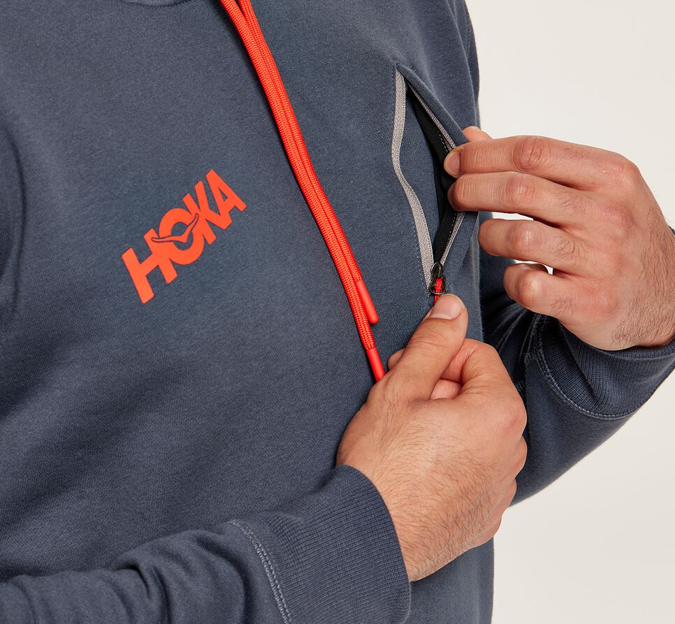 Hoka One One Hoodie Hoodie Herr Blå | 62ZPQEIBO