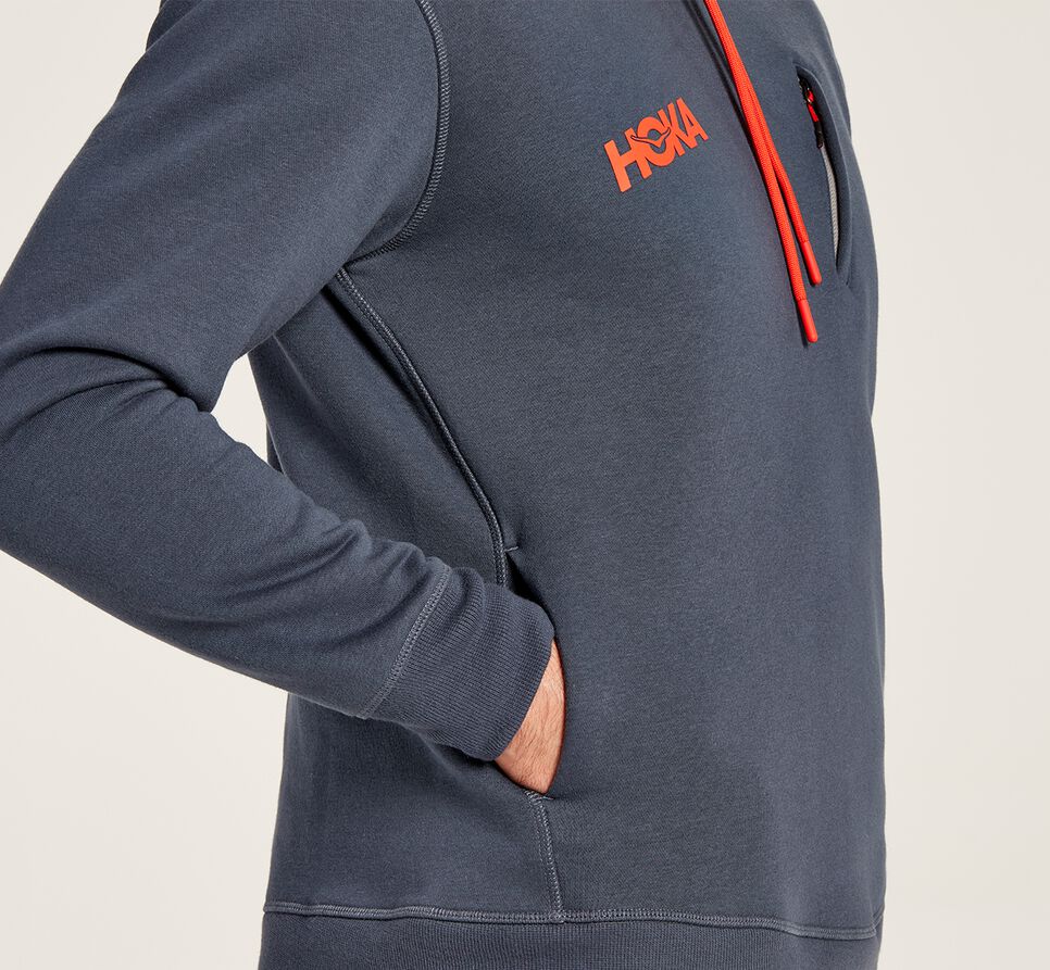 Hoka One One Hoodie Hoodie Herr Blå | 62ZPQEIBO