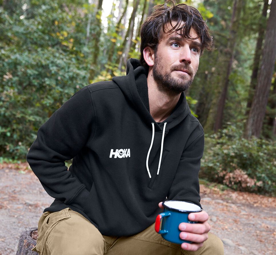 Hoka One One Hoodie Hoodie Herr Svarta | 73APXKOID