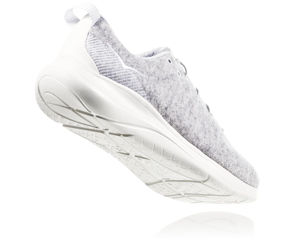 Hoka One One Hupana Flow Wool Stabila Löparskor Dam Lunar Rock / Blanc De Blanc | 04GLMTIOF