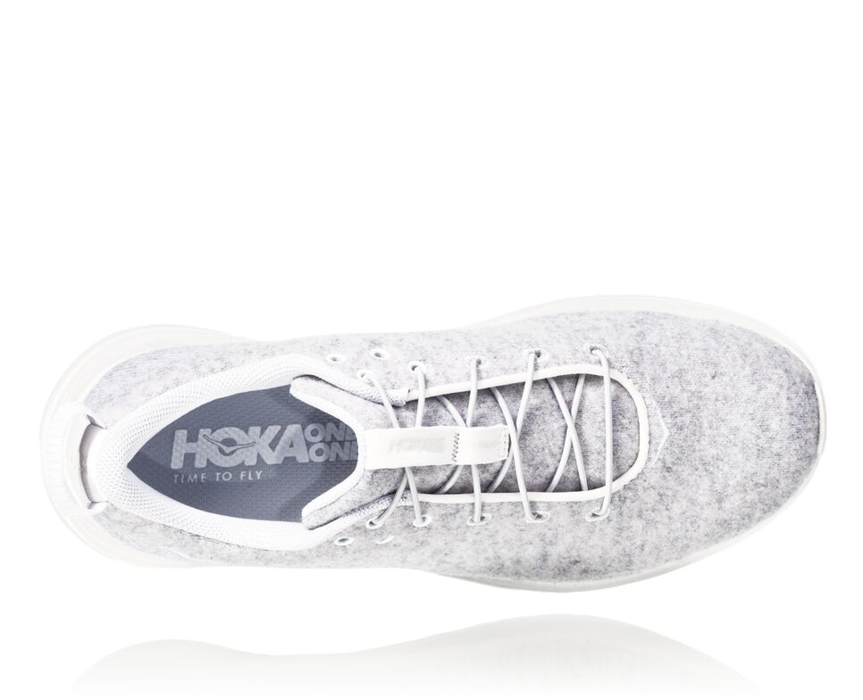 Hoka One One Hupana Flow Wool Stabila Löparskor Dam Lunar Rock / Blanc De Blanc | 04GLMTIOF