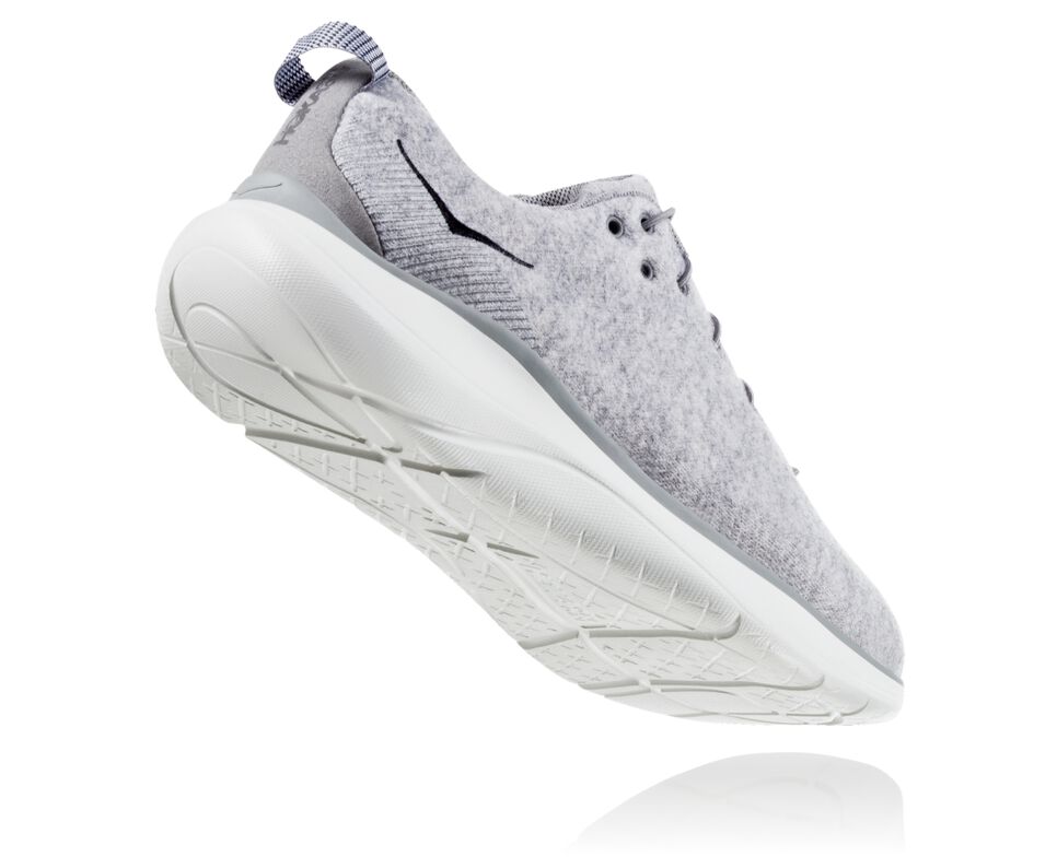 Hoka One One Hupana Flow Wool Stabila Löparskor Herr Lunar Rock / Drizzle | 14LJIRXVS