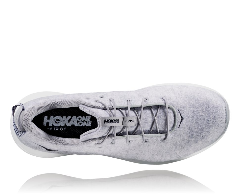 Hoka One One Hupana Flow Wool Stabila Löparskor Herr Lunar Rock / Drizzle | 14LJIRXVS