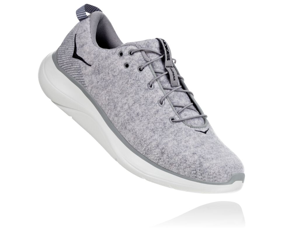 Hoka One One Hupana Flow Wool Stabila Löparskor Herr Lunar Rock / Drizzle | 14LJIRXVS