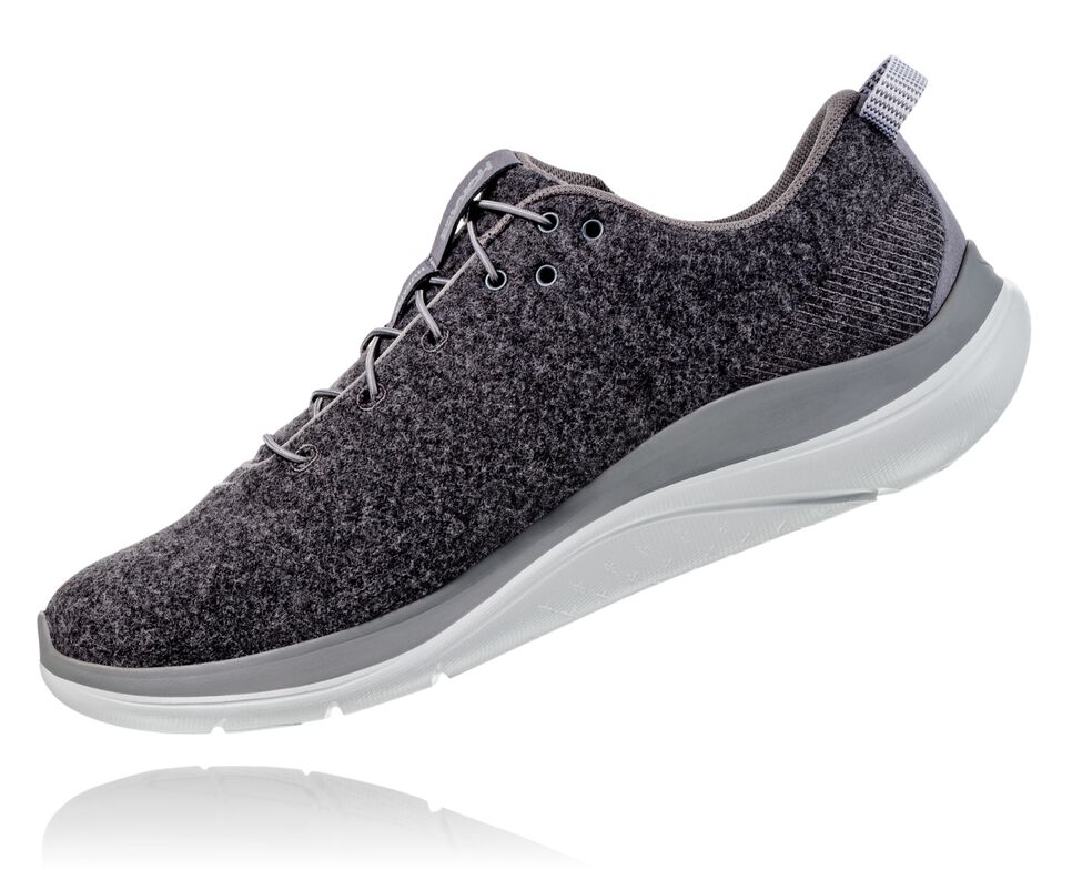 Hoka One One Hupana Flow Wool Stabila Löparskor Dam Mörk | 48ZUMRYBX