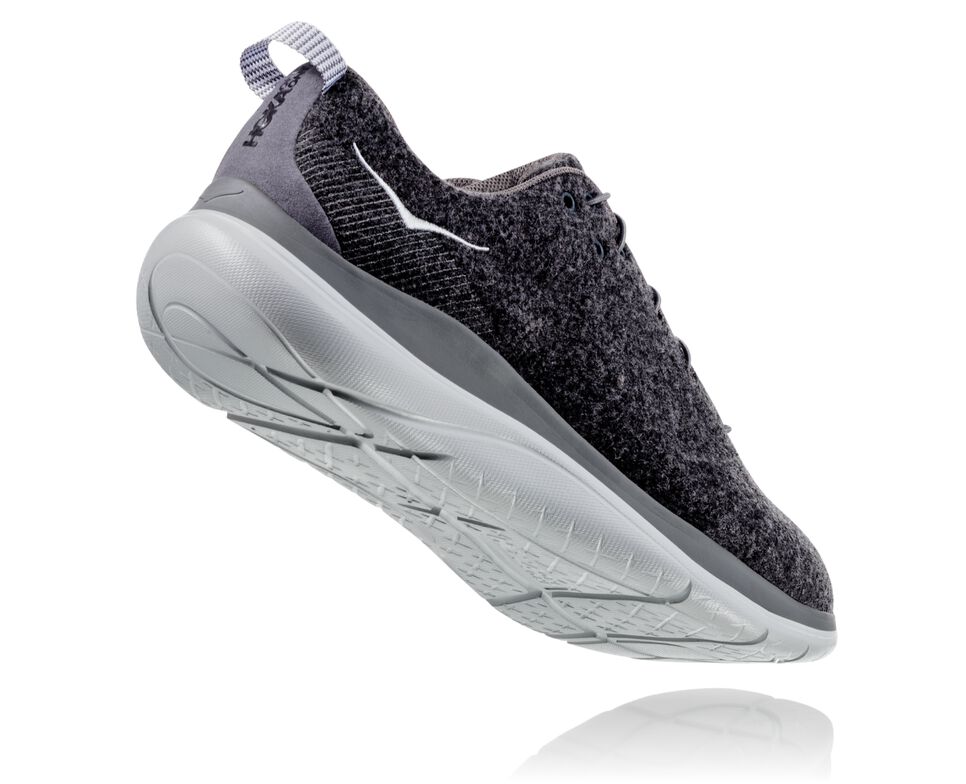 Hoka One One Hupana Flow Wool Stabila Löparskor Dam Mörk | 48ZUMRYBX