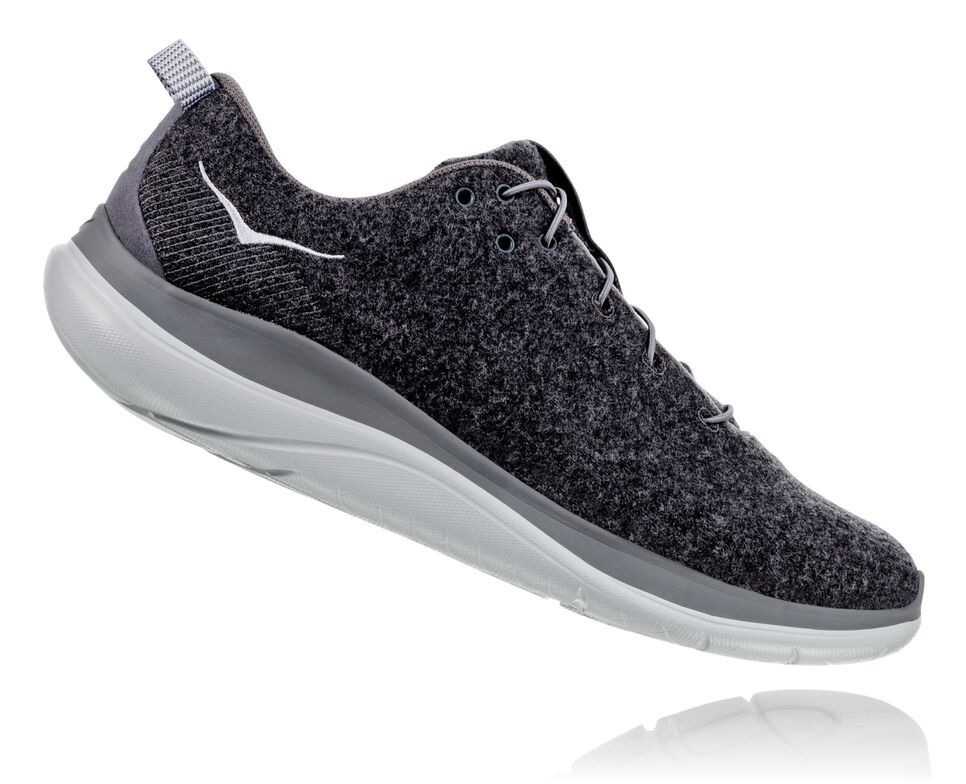 Hoka One One Hupana Flow Wool Stabila Löparskor Dam Mörk | 48ZUMRYBX