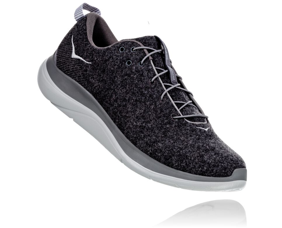 Hoka One One Hupana Flow Wool Stabila Löparskor Dam Mörk | 48ZUMRYBX