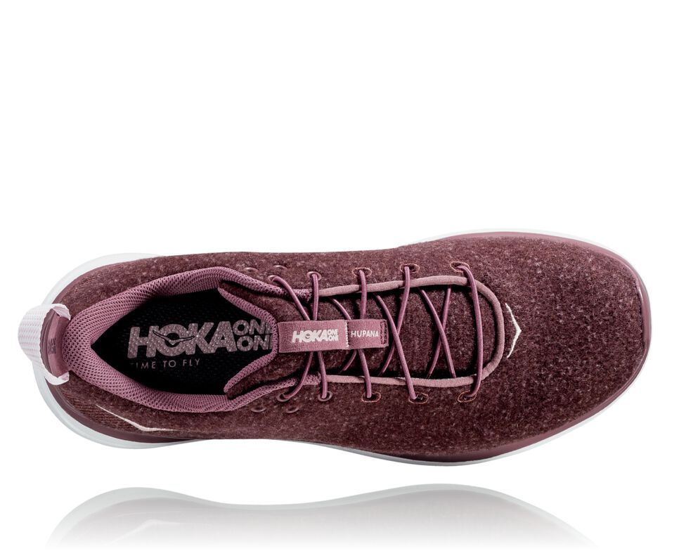 Hoka One One Hupana Flow Wool Stabila Löparskor Dam Rosa Bruna | 63HFEOKGP