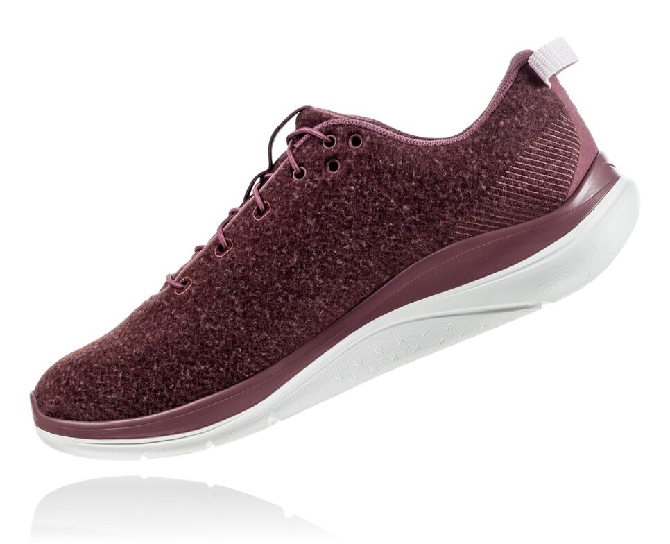 Hoka One One Hupana Flow Wool Stabila Löparskor Dam Rosa Bruna | 63HFEOKGP