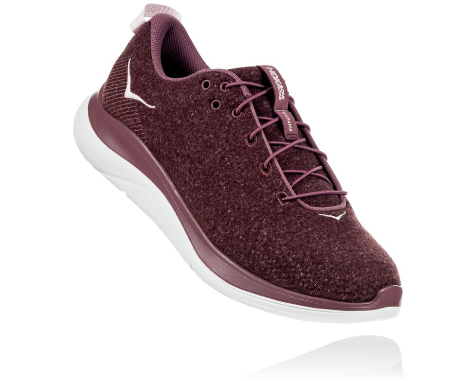 Hoka One One Hupana Flow Wool Stabila Löparskor Dam Rosa Bruna | 63HFEOKGP