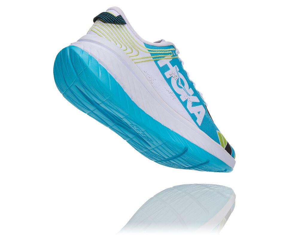 Hoka One One Ironman Kona Carbon X Stabila Löparskor Unisex Blå Vita | 81EJMCZWY