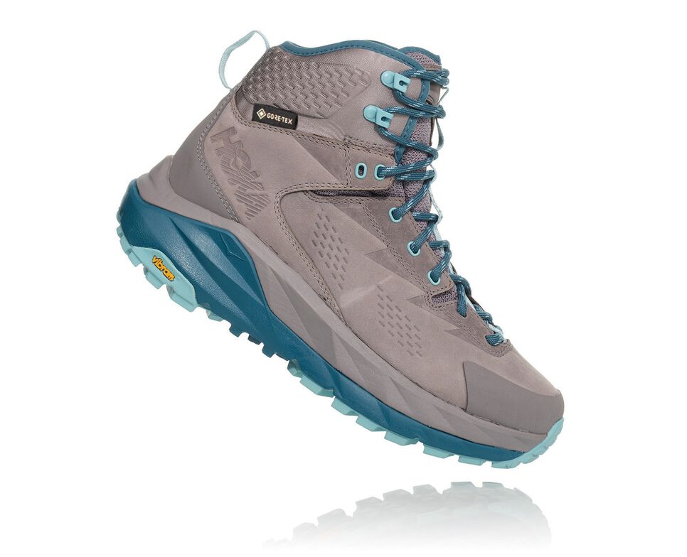 Hoka One One Kaha GORE-TEX Vandringskängor Dam Frost Gray / Aqua Haze | 20YKAXFEL