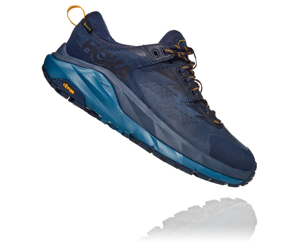 Hoka One One Kaha Low GORE-TEX Vandringskängor Dam Svarta Blå | 39XQSNFPJ