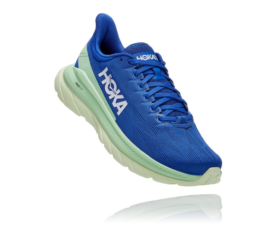 Hoka One One Mach 4 Stabila Löparskor Herr Blå Gröna | 40UYJFZPI