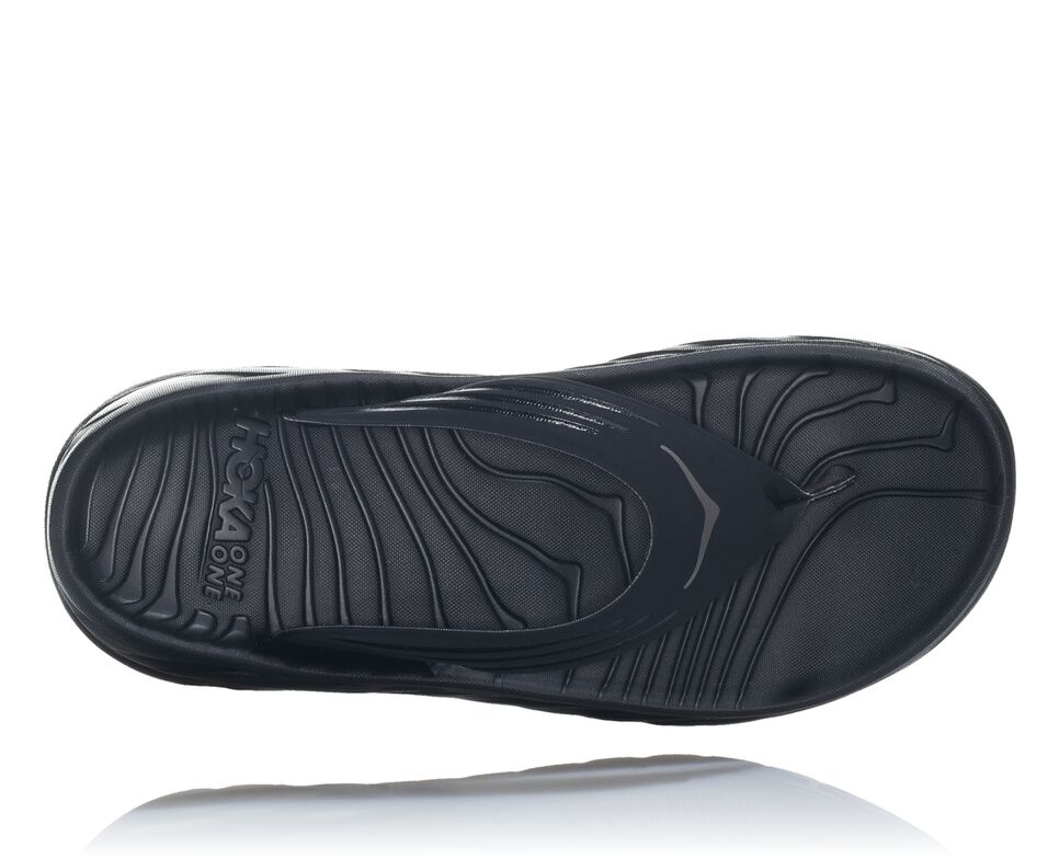 Hoka One One ORA Recovery Flip Flop Herr Svarta Mörk | 67XTMZNGK