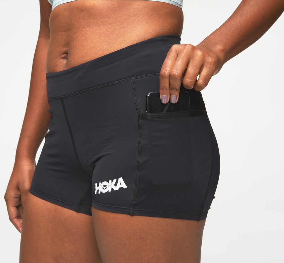 Hoka One One Performance Knit 3" Korta Shorts Dam Svarta | 21PEJTUVM