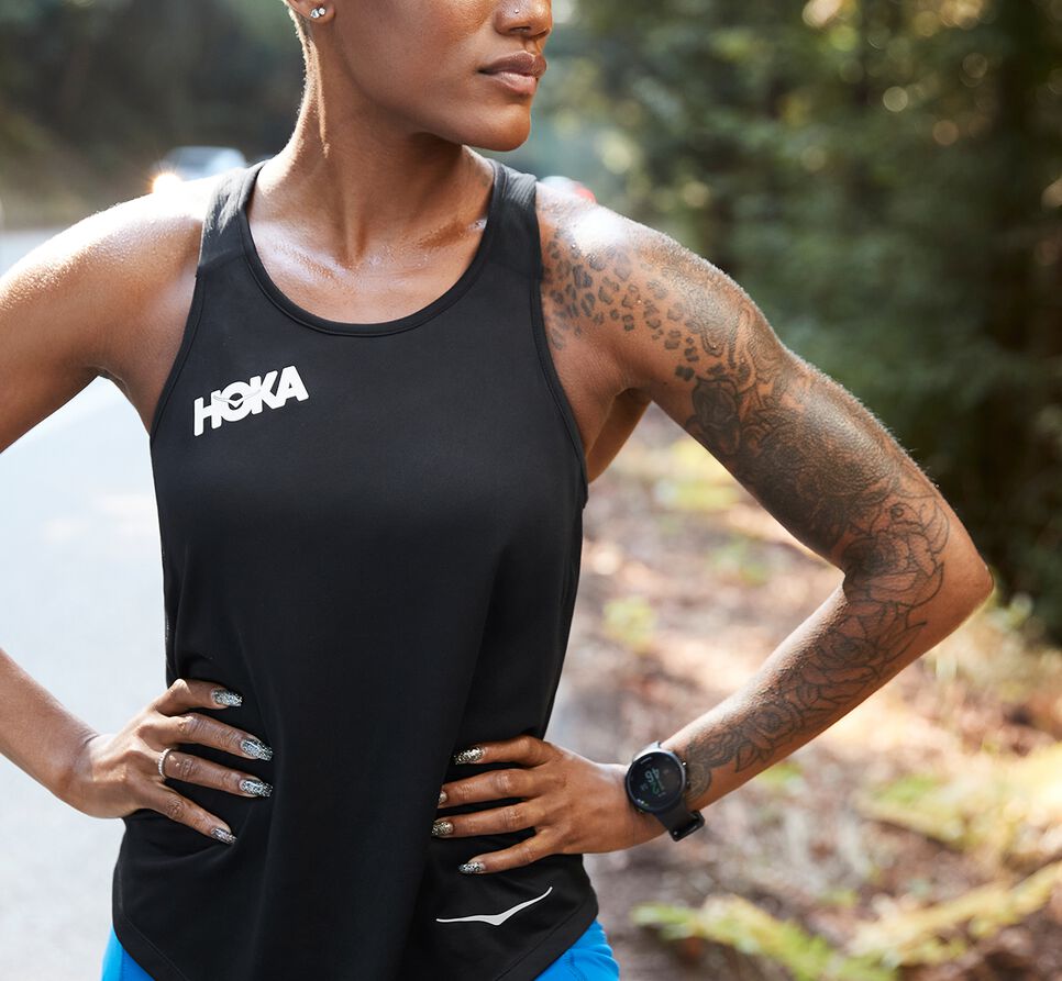 Hoka One One Performance Tank Löparlinnen Dam Svarta | 41VMDHUQT