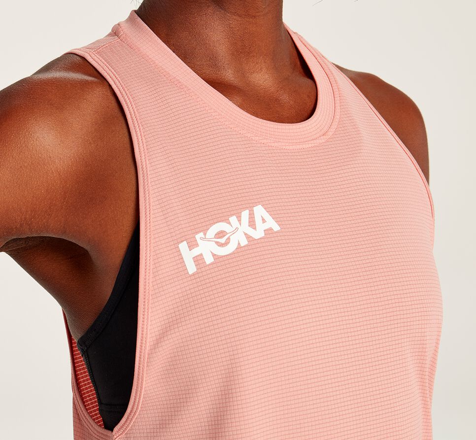 Hoka One One Performance Utility Tank Löparlinnen Dam Rosette | 31RAWJGSK