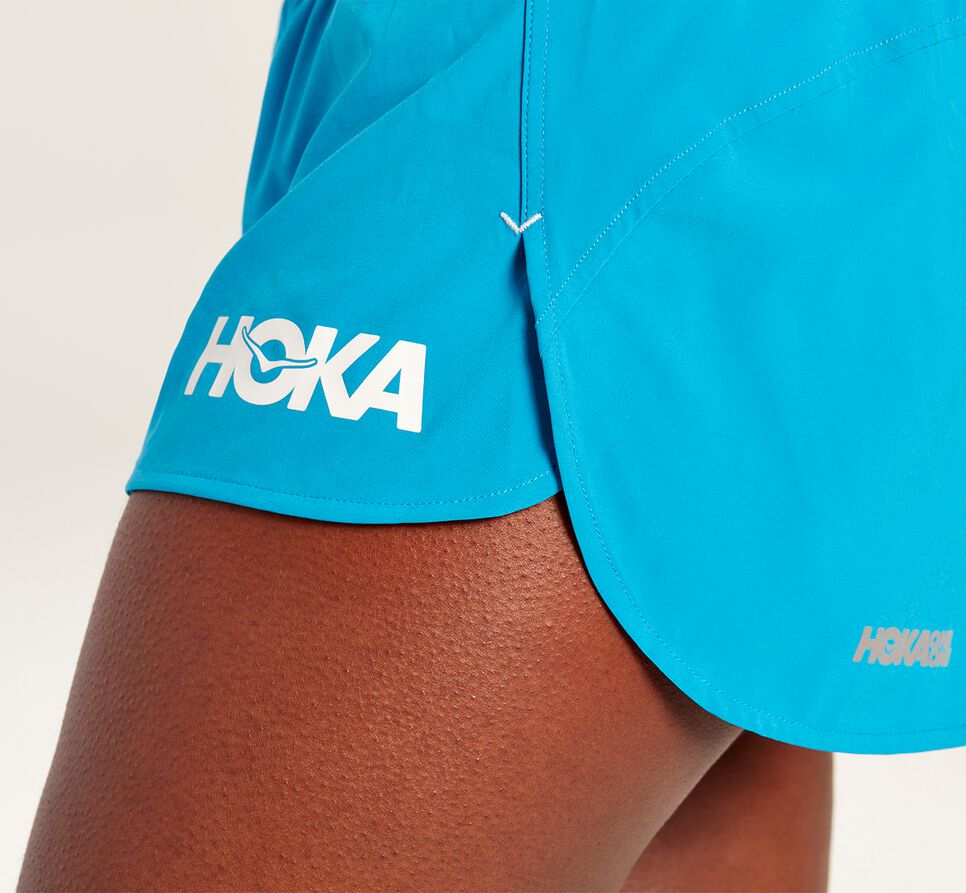 Hoka One One Performance Woven 2" Korta Shorts Dam Blå | 05VNGIEZL