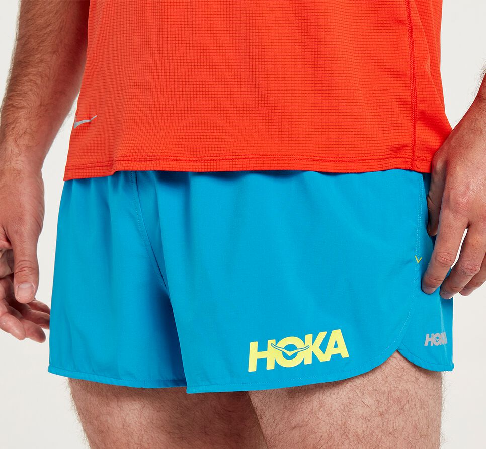 Hoka One One Performance Woven 2" Korta Shorts Herr Blå | 20JNHSEFO