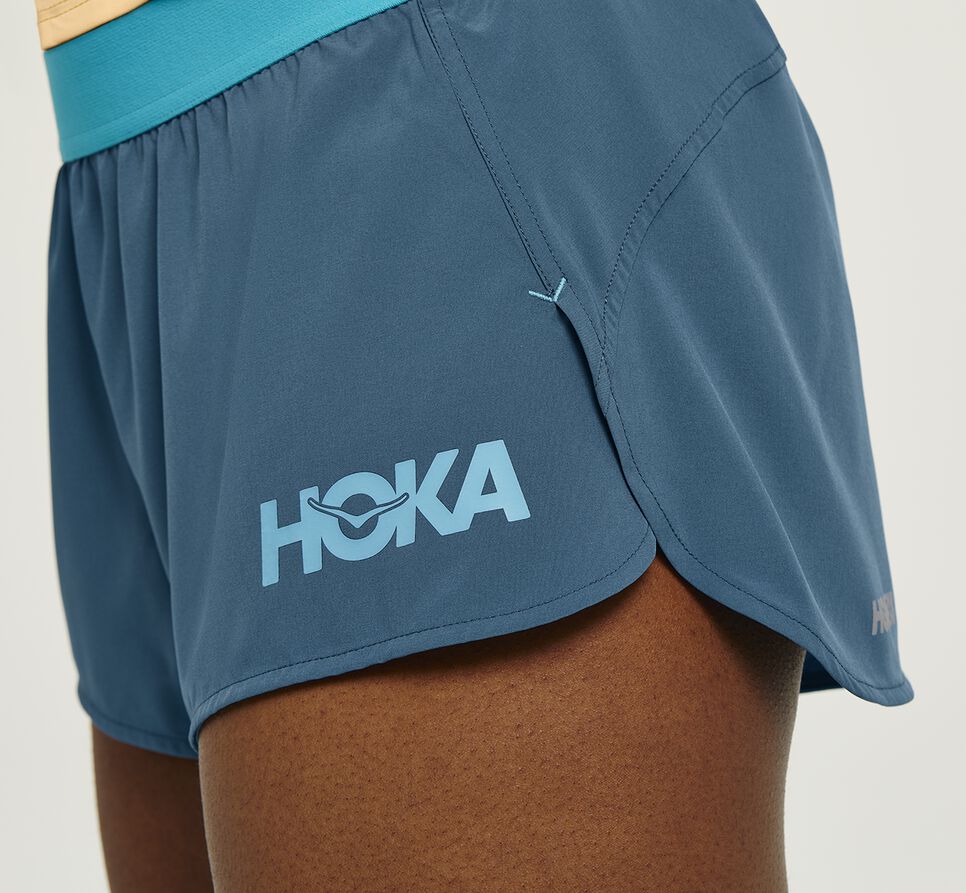 Hoka One One Performance Woven 2" Korta Shorts Dam Real Teal | 27ASPGZNK