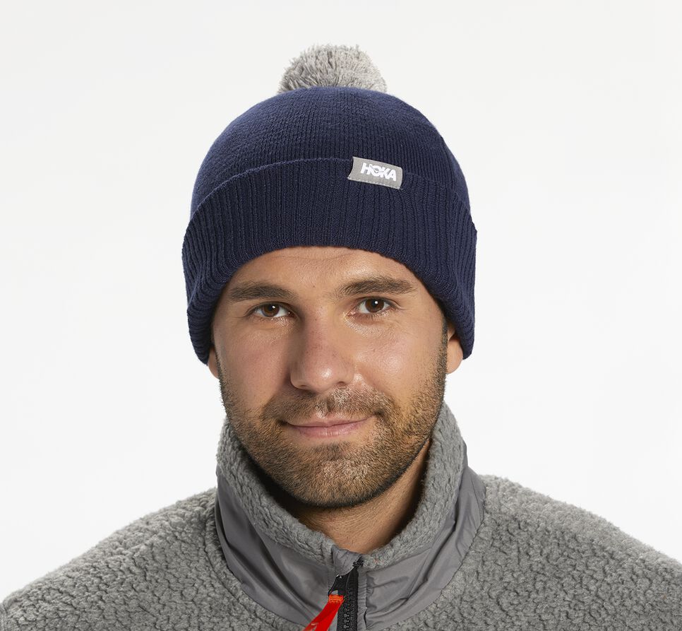 Hoka One One Pom Beanie Hat Unisex Moonlit Ocean | 30BYJFQGL