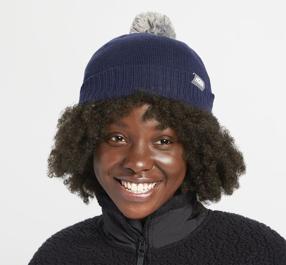 Hoka One One Pom Beanie Hat Unisex Moonlit Ocean | 30BYJFQGL