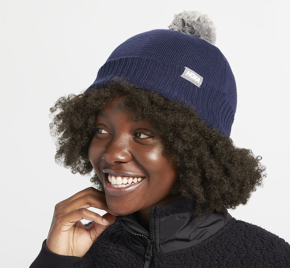 Hoka One One Pom Beanie Hat Unisex Moonlit Ocean | 30BYJFQGL