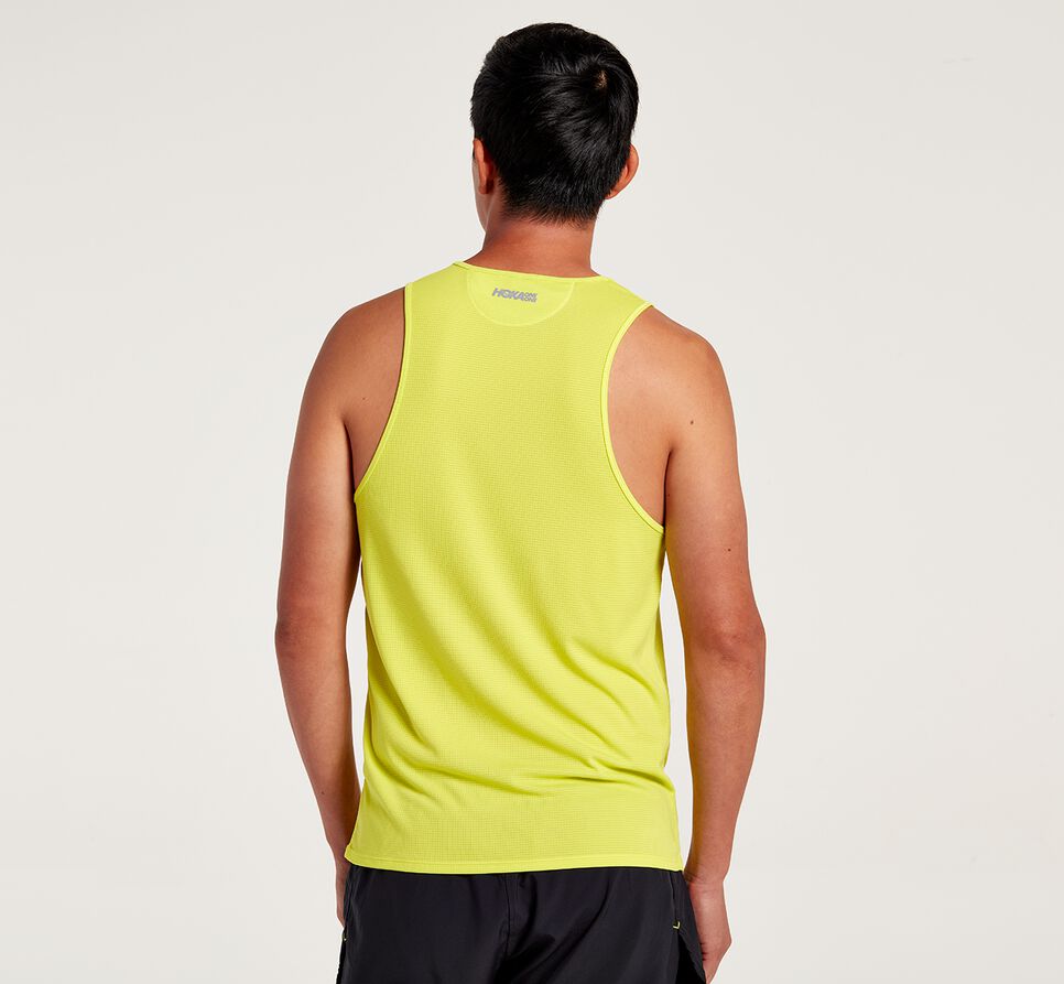 Hoka One One Singlet Löpartopp Herr Citrus | 58WSNHMOG